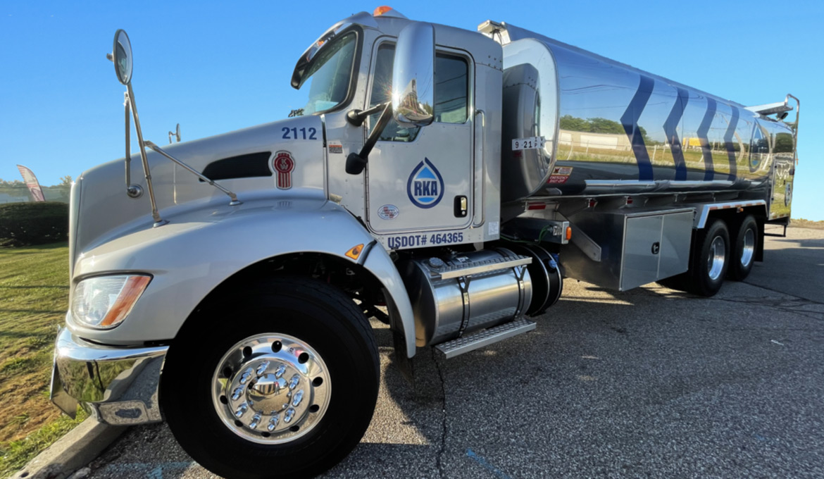 Close up of an RKA delivery vehicle.