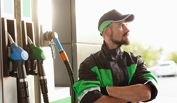 Technician standing in the forecourt