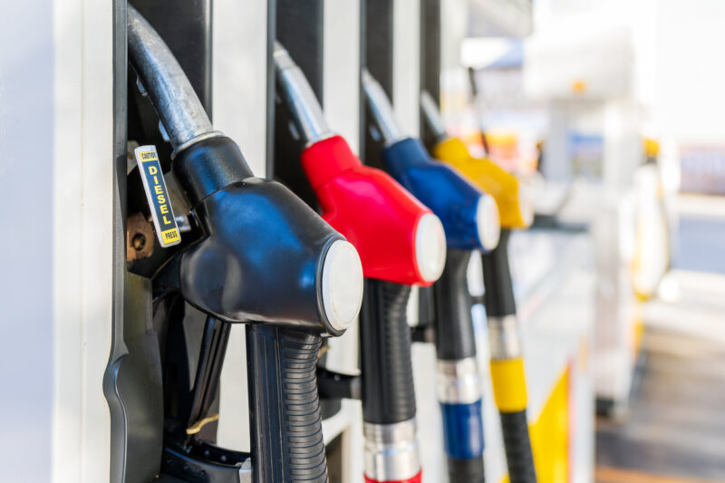 Fuel pumps at UK petrol station